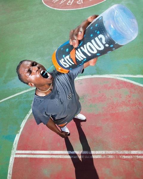 sports drink, energy drink, electrolyte drink, hydration drink, athletic beverage, performance drink, brand awareness, product launch, outdoor, lifestyle, energetic, bold, green, blue, orange
